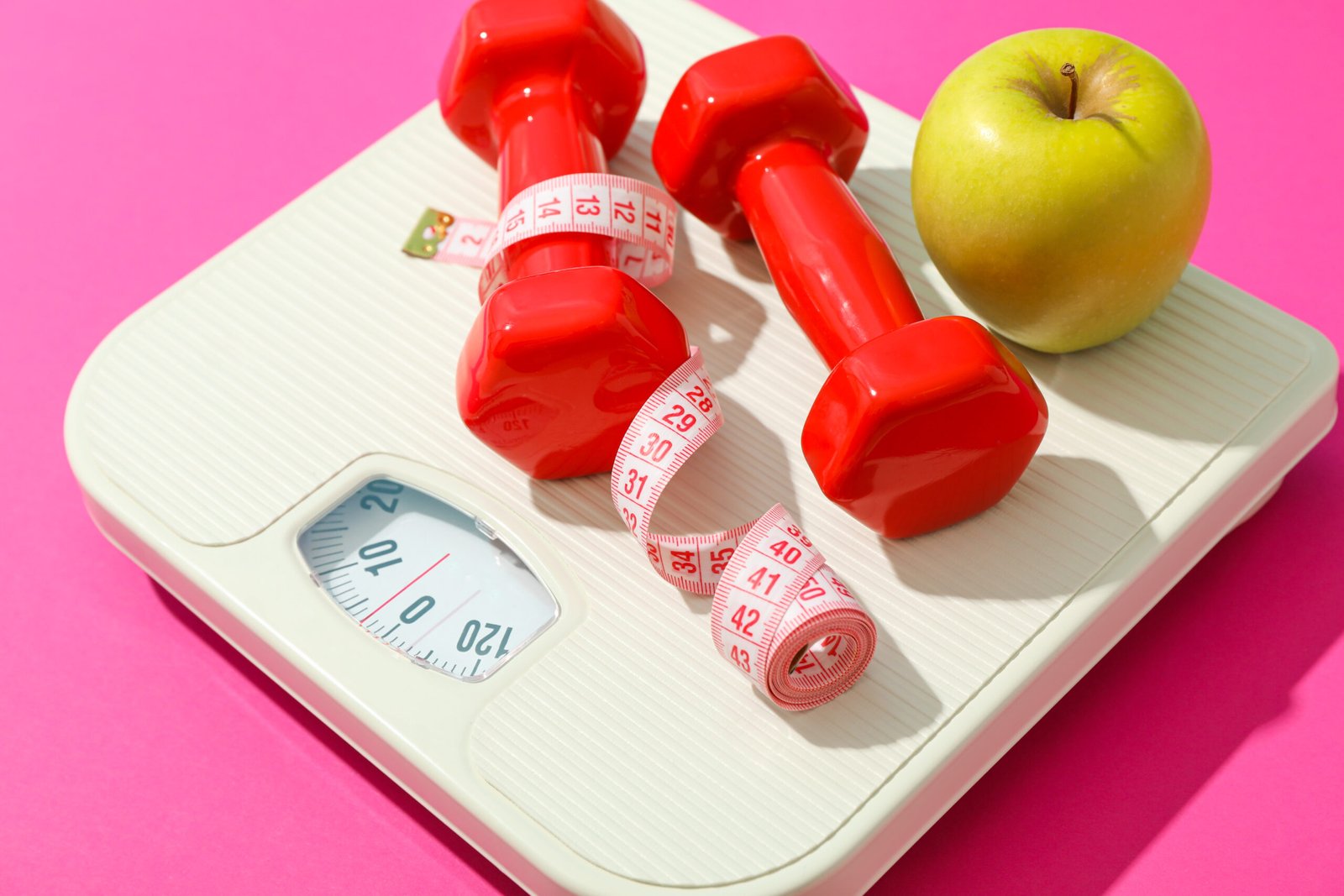 weigh scales apple dumbbells and measuring tape 2023 11 27 05 29 40 utc scaled