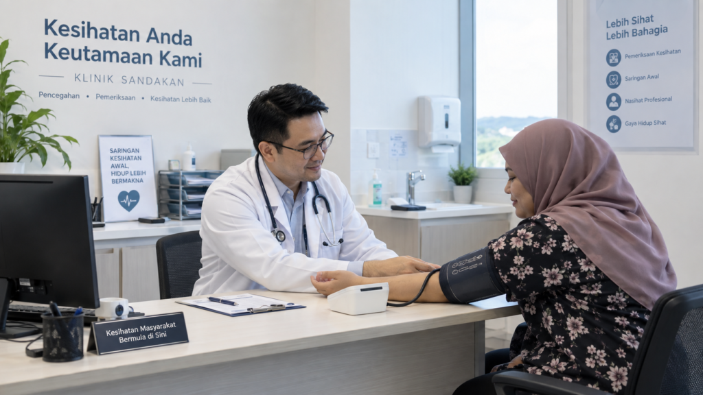 health screening at U.n.i Klinik Sandakan
