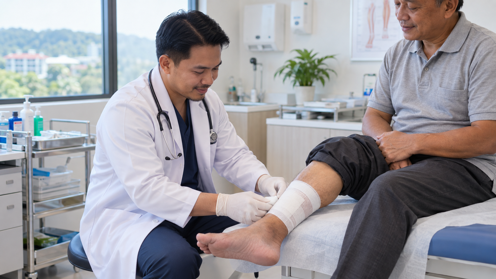 Diabetic wound care and foot assessment in Sandakan