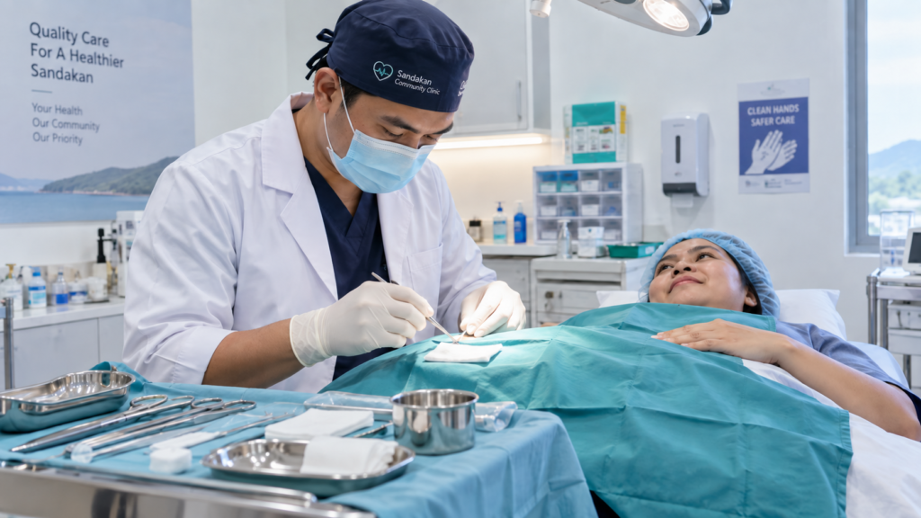 Minor surgery procedure at U.n.i Klinik Sandakan